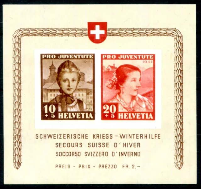 Schweiz 1941 Block6 * Sauber Pro Juventute (08358