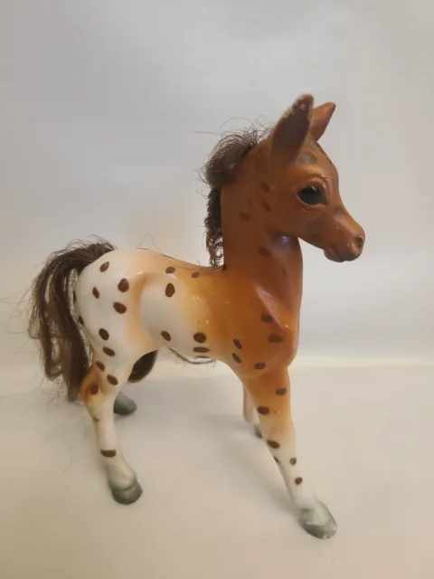 Reeves Breyer White and Brown Appaloosa Dappled Foal Brown Mane Vintage Horse