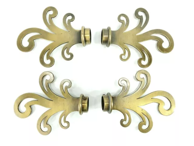 Vintage Antique Fancy Solid Brass Curtain Rod Ends