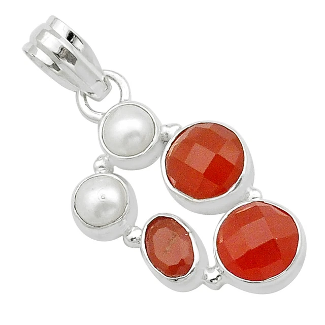Wholesale Offers 7.90cts Checker Cut Natural Honey Onyx Pearl Pendant U54807