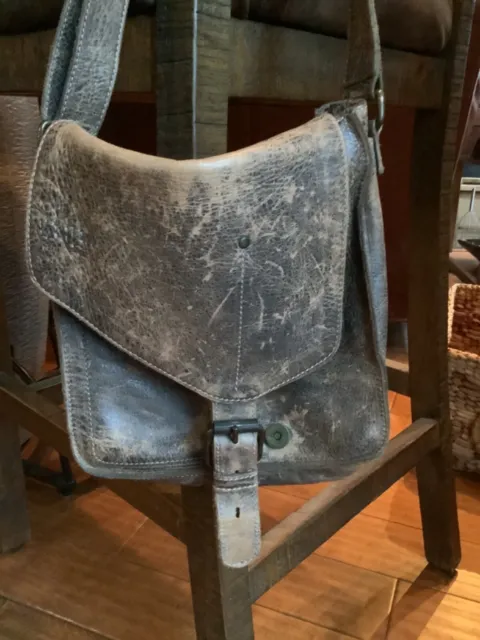 Bed Stu Venice Beach Leather Crossbody Teak Rustic Black Lux bag purse $165