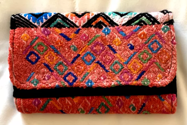 Wallet Purse Pocket Book Guatemala Hand Made Huipil Flowers Indigenous People AC