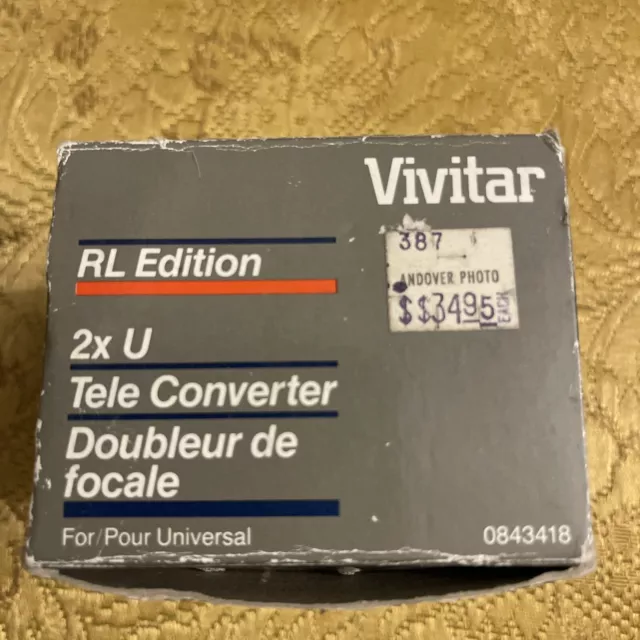 VIVITAR RL Edition TELE CONVERTER 2X M42 Lens Converter  With Case New NOS