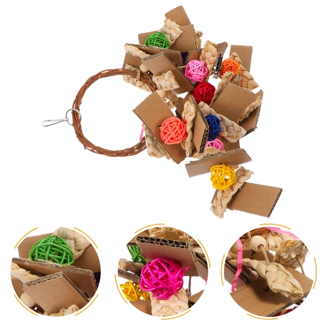 parrot rattan toy 2x Vogel Barsch Ausbildung Spielzeug Budgie Kauen Spielzeug Vö 12