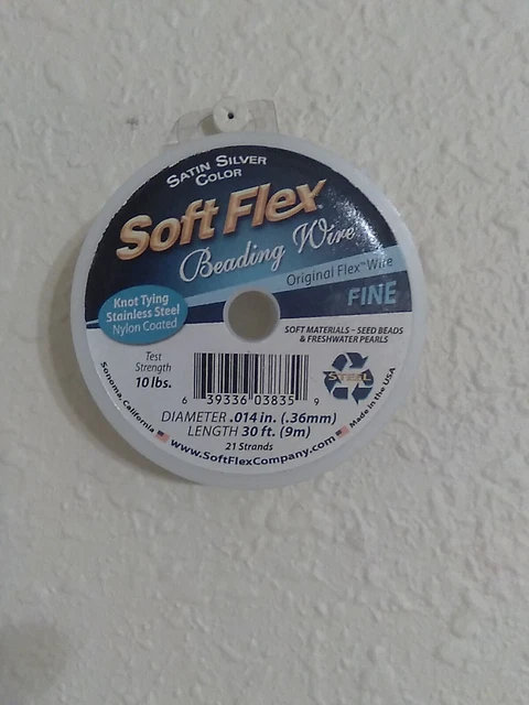 Soft Flex Wire 21-Strand .014"X30'-Satin Silver
