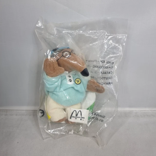 Brandneu in Verpackung 1999 McDonalds The Wombles - Wellington - weiches Plüschtier Puppe Happy Meal UK