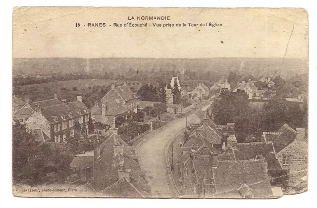 ranes rue découché vue prise de la tour de l'église ...  orne