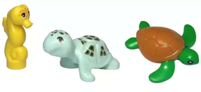 LEGO Sea Animals set 1x cavalluccio marino e 2x tartaruga NUOVO!!!!
