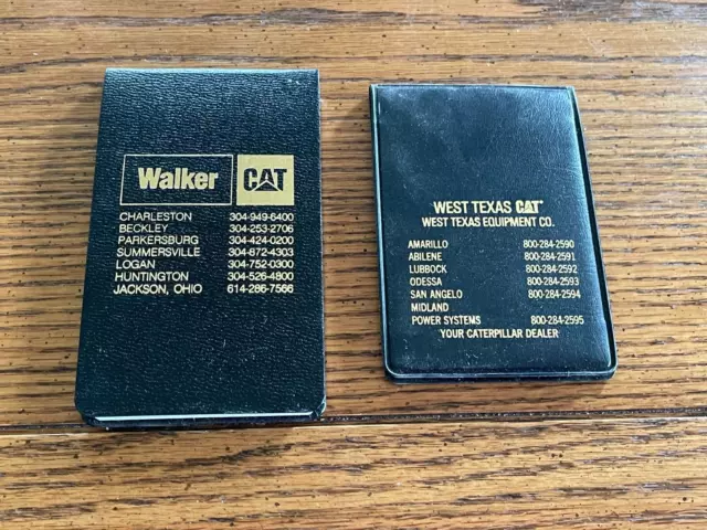 Walker Cat West Texas Equip Vintage Pocket Notepad Caterpillar Dealer Lot Of 2