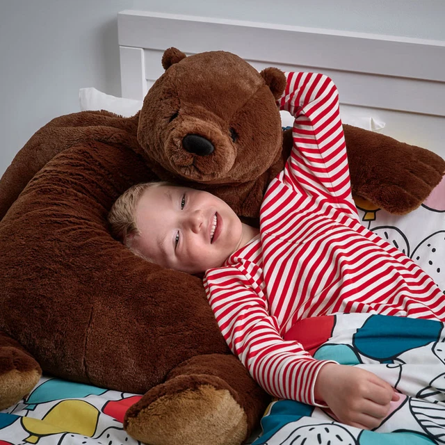 Peluche IKEA DJUNGELSKOG Orso Bruno 100 Cm &ndash; Grande E Morbido, Lavabile