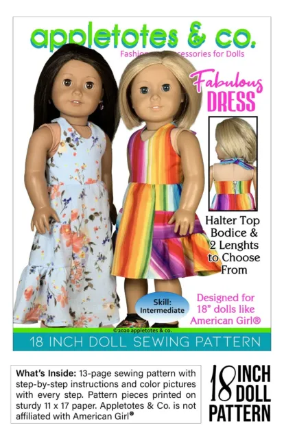 American Girl Doll Sewing Pattern - Fabulous Dress Sewing Pattern for 18" Dolls