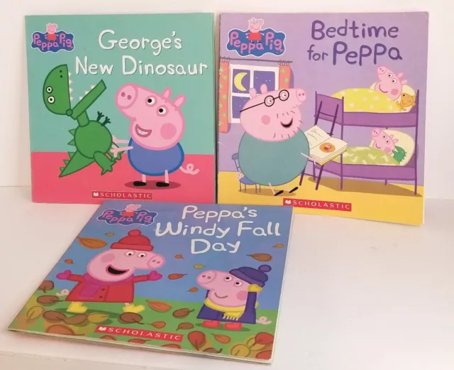 Scholastic Peppa Pig Softcover Childrens Reading Books Set of 3 Short Stories