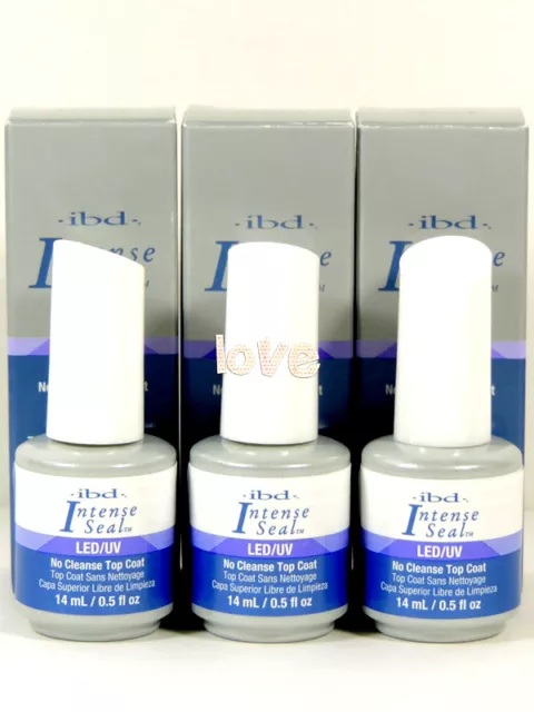 IBD INTENSE SEAL LED/UV 3 Gels Shine Top Coat Acrylics14ml/0.5fl.oz No Cleanse