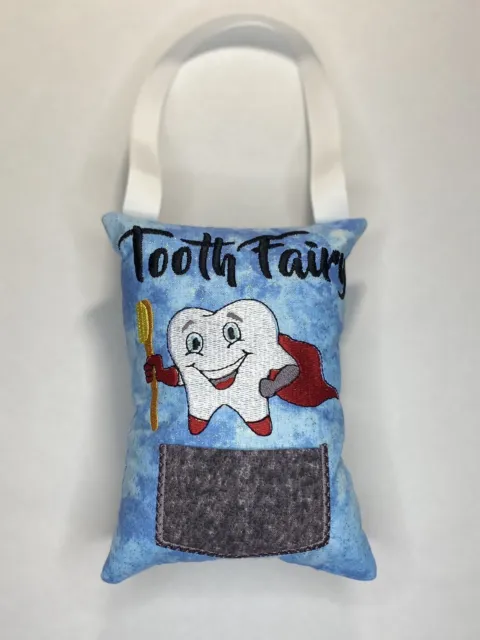 Tooth Fairy Pillow Lost Teeth Front Pocket Cushion Birthday Gift