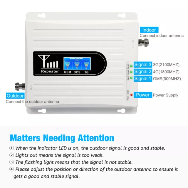 3G 4G LTE 800/900/2100MHz Handy-Signalverstärker Daten Stimme Band 1/8/20 Set 2