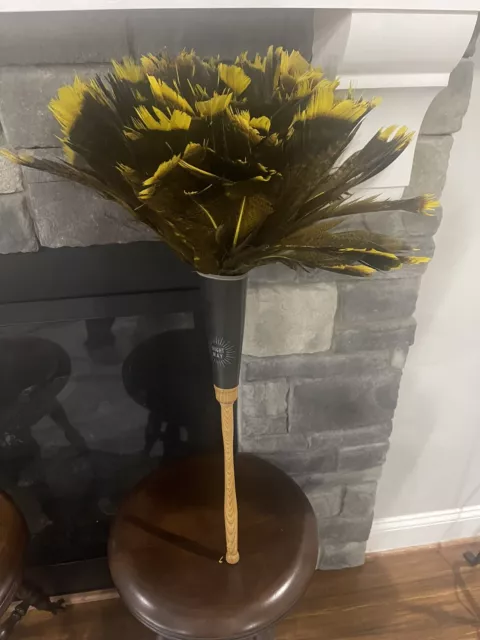 Bright Way Vintage Beautiful Antique FEATHER DUSTER French Maid Wood Handle MCM