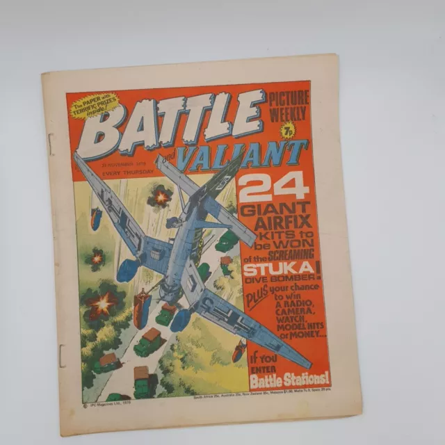 Vintage BATTLE And Valiant Comic 27th NOVEMBER 1976 IPC Magazines Ltd.