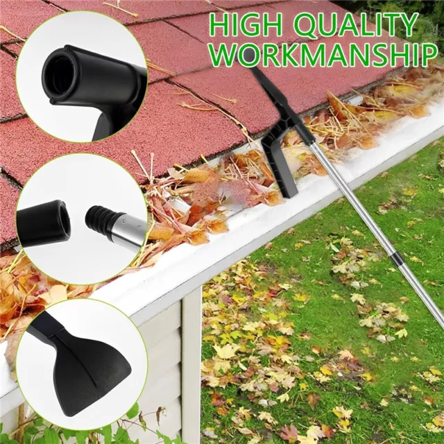 Roof Leaf Cleaner Gutter Tool Cleaning Spoon Scoop Behind Skylights with Pole