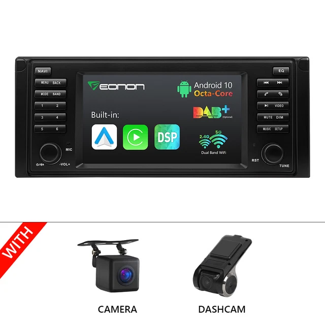 CAM+DVR+Plug&Play CarPlay Android Auto 7" Car Stereo Radio for BMW E39 1995-2002