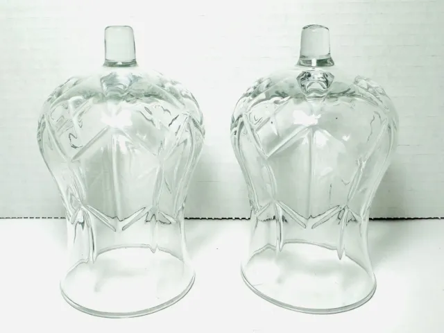 Set Of 2 HOMCO Starburst Clear Glass Peg Votive Sconce Candle Holders 5.5” Tall