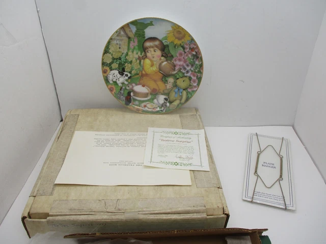 Franklin Mint Collectible Plate "Teatime Surprise" 1983 Carol Lawson