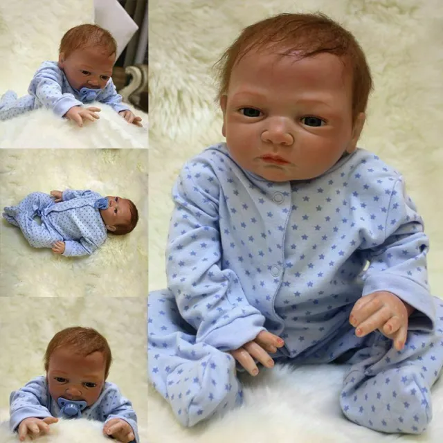 Real Reborn Baby Dolls Realistic Silicone Vinyl Handmade Newborn Doll XMAS Gift