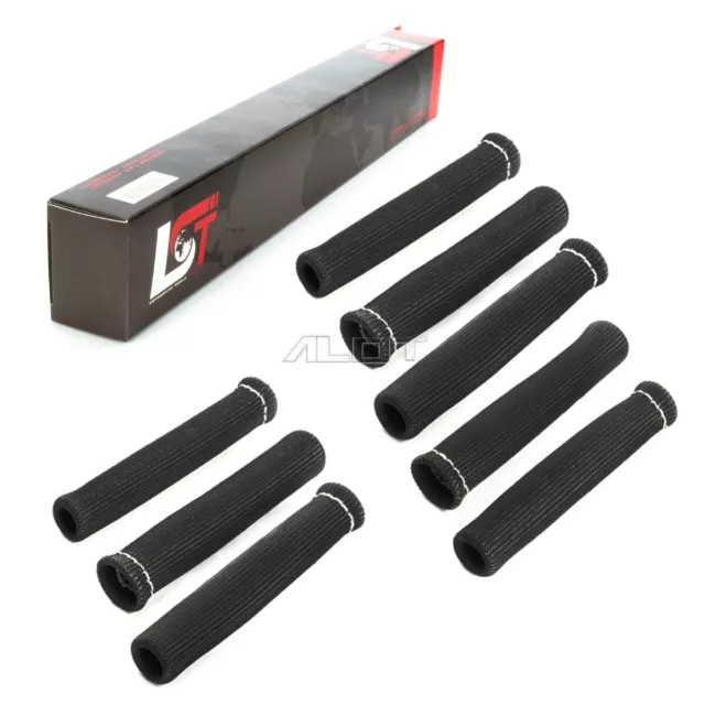 8x Voiture Bougie Fil Protection Isolation Thermique Couvercle Noir pour porsche