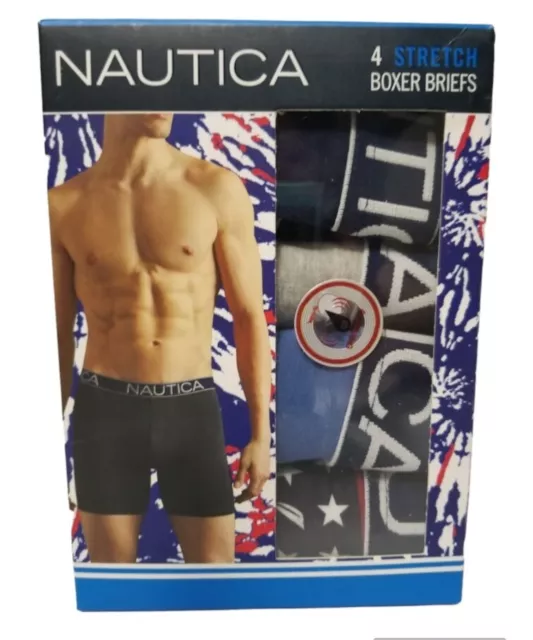 Nautica Mens Stretch Performance Boxer Briefs, 4-Pack