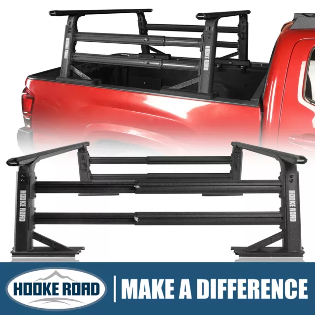 Hooke Road Aluminum Bed Ladder Cargo Rack Universal Pickup Truck Adjustable