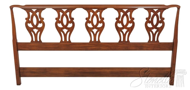 59171EC: HENKEL HARRIS Chippendale Style King Size Cherry Bed Headboard
