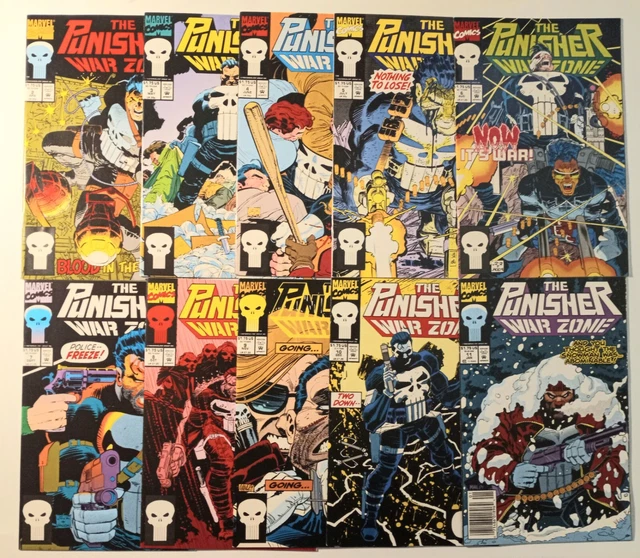 The Punisher War Zone #2 - #11 Volume 1. 10 Comic Book Lot HUGE PUNISHER SALE