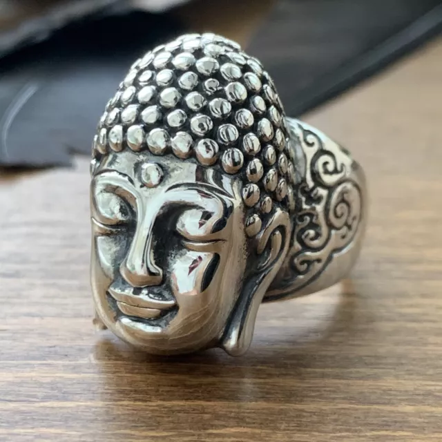 Sterlingsilber 925 Thai Buddha Ring Buddhismus, Mädchen Buddha, Bodhisattva