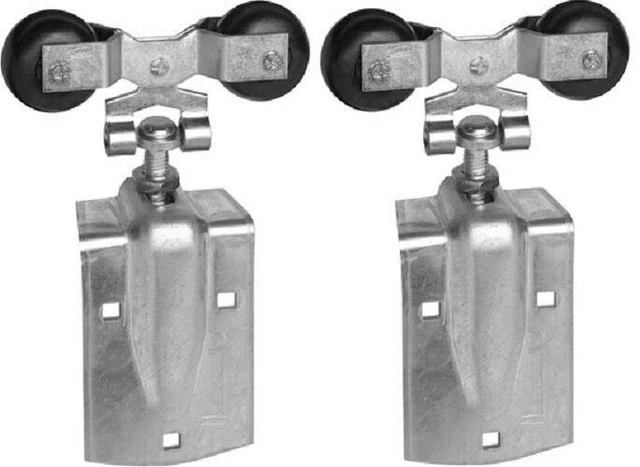 National N193-730 Pair of Zinc 600 Lb Barn Door Hangers Rollers W Door Strap