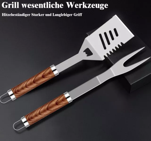 Grillbesteck Set aus Edelstahl Geburtstagsgeschenk Für Männer & Frauen  Grillen 2