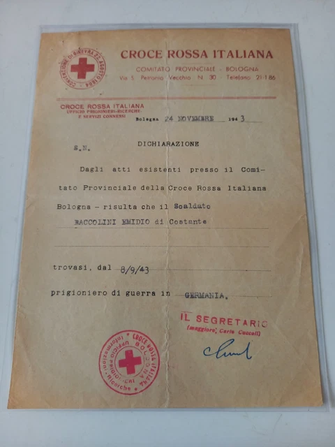 Messaggio Croce Rossa Bologna  Rsi  Prigioniero Di Guerra In Germania