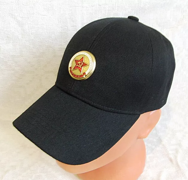 Russian Black Baseball Cap Army Air Force Navy USSR Metal Hat Badge 57-58cm M-L