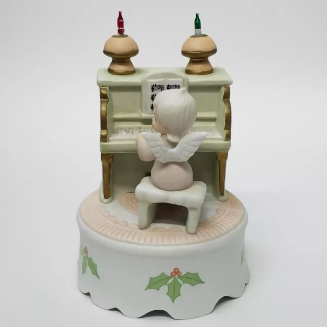 1984 Lefton 04652 Christopher Collection Angel Playing Silent Night Music Box