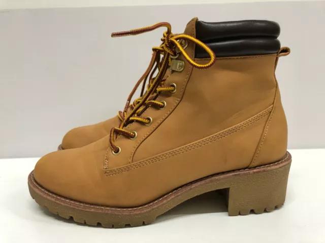 Rampage women size 9M style "Mabry" Wheat color - side zip/laces up ankle Boots