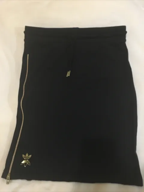 Adidas Black Midi Skirt w/Gold Zipper Size M NWT Retail $60.00