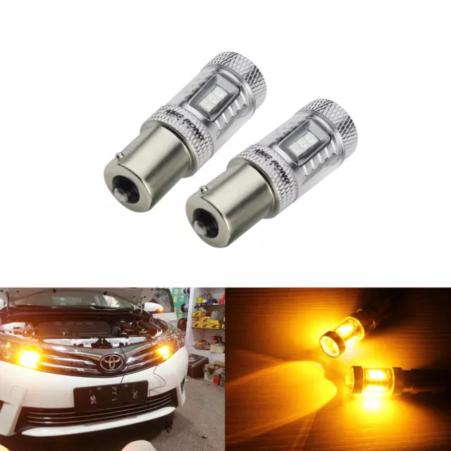 2x BA15s 382 1156 15 SMD LED Auto Standlicht Blinker Tagfahrlicht Birne DRL Gelb