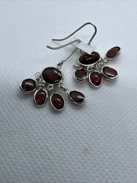 Garnet Gemstone 925 Silver  crab shape Earrings Jewelry