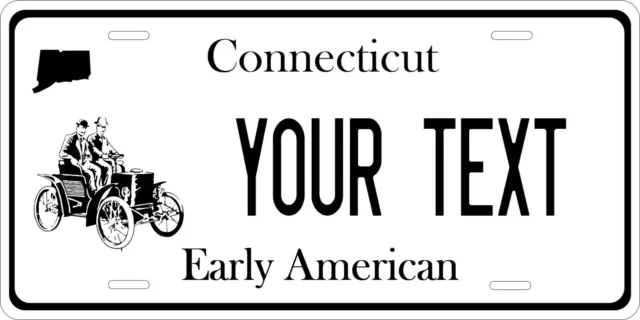 Connecticut Early American License Plate Personalized Auto Bike Motorcycle