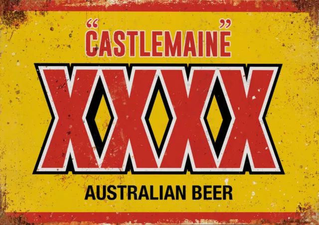 Castlemaine XXXX Lager Beer inspired Vintage Man Cave Shed Pub Bar Metal Sign