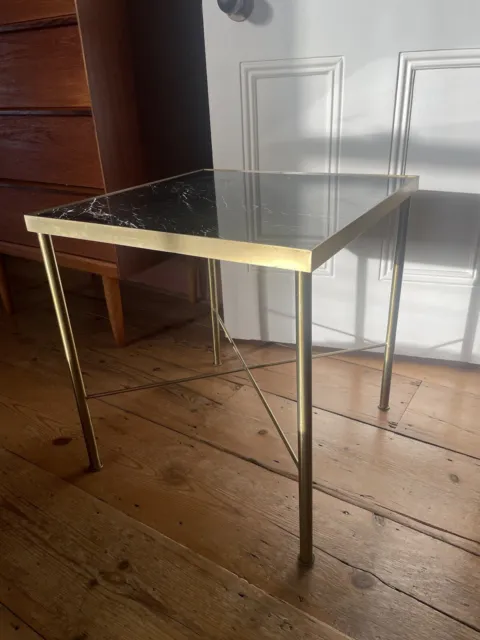 Marble End Tables Brass Antique Mid Century