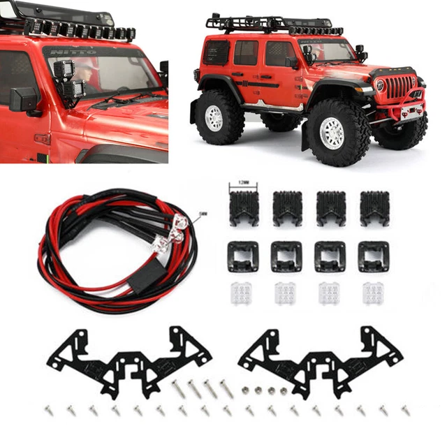 Spotlight Top Side Lights Luggage Rack Lamp for DJ 1/10 TRX4 AXIAL Climbing Car