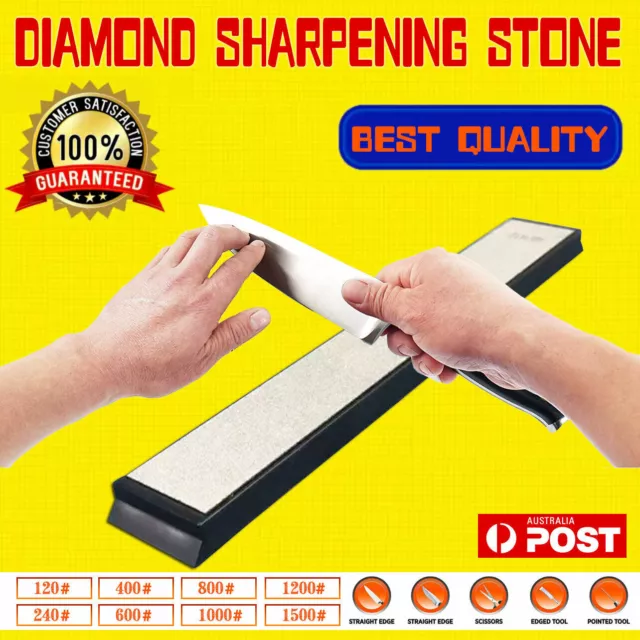 Pro Kitchen Knife Sharpener Sharpening Grit Stone Edge Diamond Whetstone Tool AU