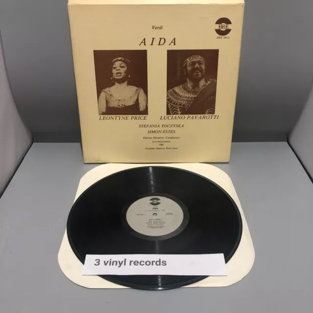 VERDI - AIDA 3 LP vinyl BOX, Live Performance 1981 Leontyne Price Pavarotti