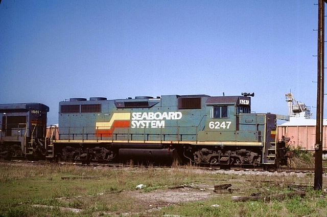 Original Kodachrome Slide Seaboard System Gp-38Ac #6247 Portsmouth, Va Apr 1986