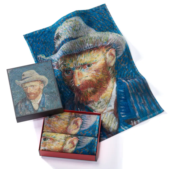 MuseARTa 2 Stück Gästehandtücher van Gogh - Selbstbildnis ca.60x40cm Geschenkbox
