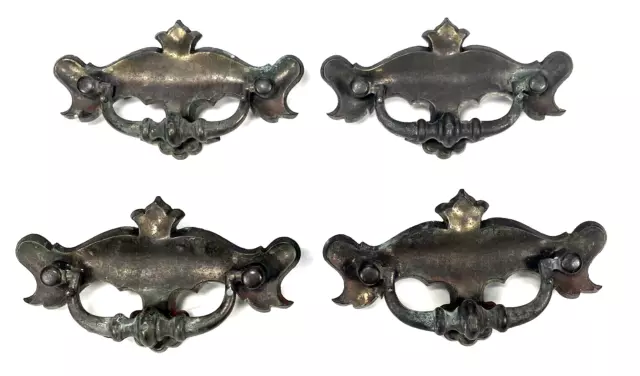 Vintage Brass Drawer Pulls Lot Of 4 Tarnished P2308 5-1/4” Bail Pull Hardware